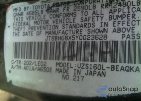 2000 Lexus Gs 400 z USA, uszkodzony, nr VIN JT8BH68X5Y0023628